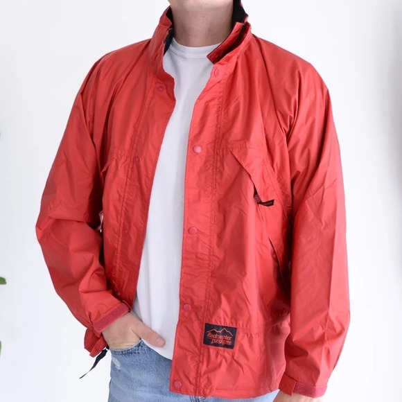 Rockwater Designs Vintage Windbreaker Red Long Sleeve  -Size Medium - Picture 2 of 15